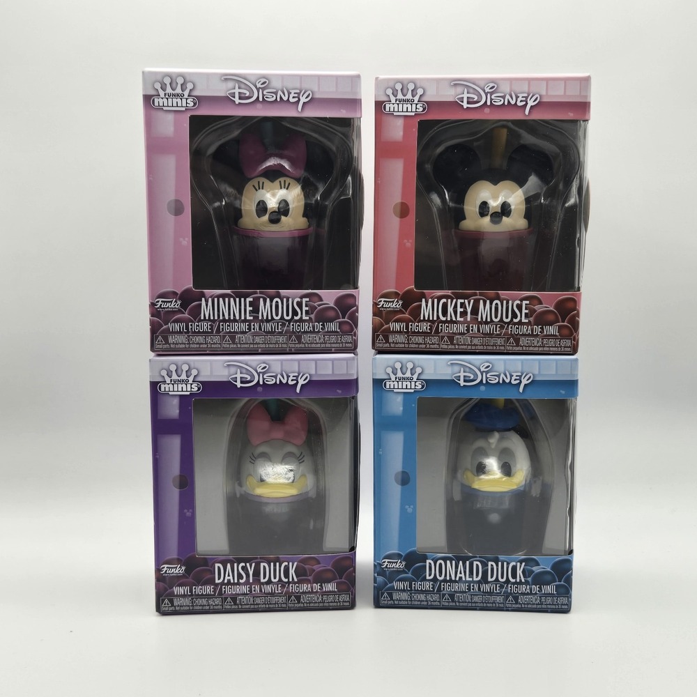 Funko Minis Disney Mickey Minnie Donald Daisy Boba Vinyl Figures 4 Pack Set NEW